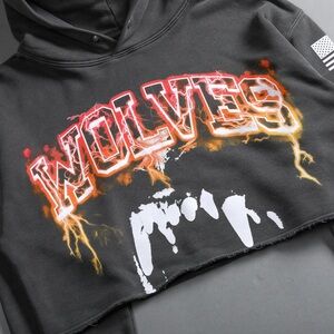 Wolves Graphic Black Hoodie